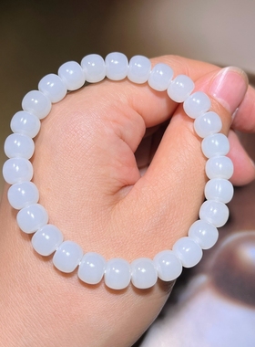 【玉圆满】和田玉 羊脂白玉 老型珠 手链 手串22克