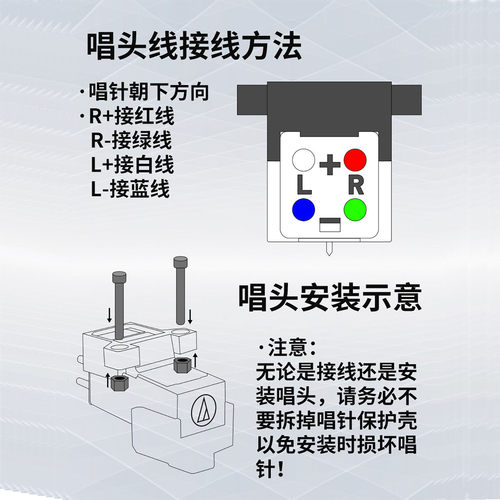 铁三角AT-VM95E唱头MM动磁头黑胶唱机头lp120x usb唱头唱机通用 - 图2