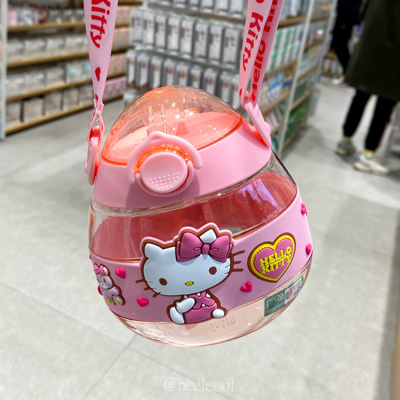 hellokitty水杯儿童女生防呛耐摔带吸管杯子小学生幼儿园水壶 - 图3