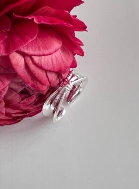 MG SHOPTIME小众设计复古风几何打结开口戒指指环