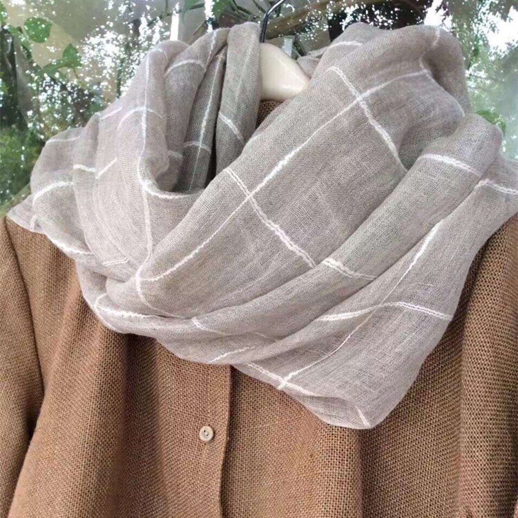 日系亚麻韩版条纹清新春秋披肩 每周10服装围巾/丝巾/披肩
