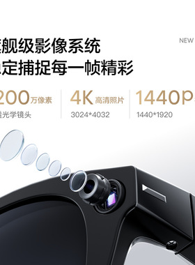 小度AI眼镜Pro 智能眼镜 拍摄拍照眼镜 智能眼镜  蓝牙语音通话