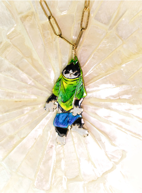 ooohhooo手作可爱的奶牛猫吊坠