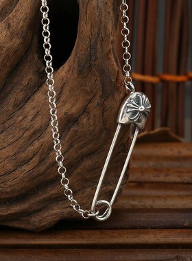 冷淡风韩版十字架别针珍珠项链