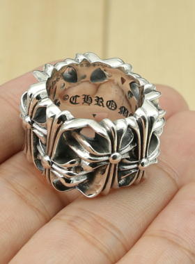 朋克风十字架宽面戒指薛之谦同款