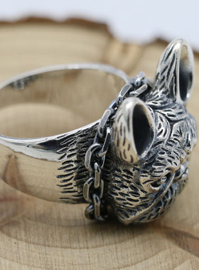 纯银开口夸张哥特风复古戒指
