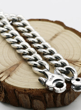 发型师朋克风六字真言纯银手串