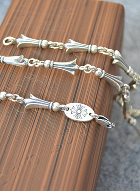 纯银长款朋克风原创做旧毛衣链