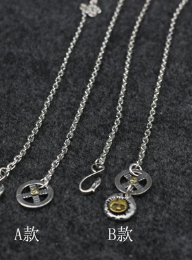 纯银diy纯银长款太角链