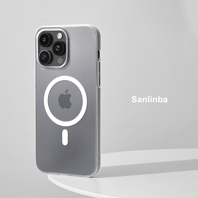 Sanlinba超薄磨砂透明磁吸手机壳适用于苹果iPhone15ProMax保护壳MagSafe裸机感肤感14新款高级感简约情侣13-图2