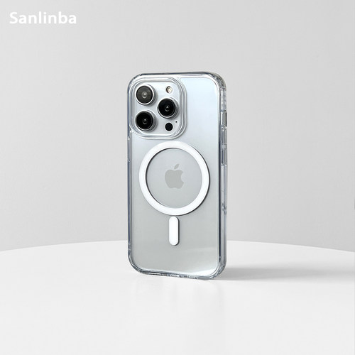 高级透明磁吸亚克力适用苹果iPhone17ProMax手机壳MagSafe简约16pro防摔15/14高级感保护套 - 图0