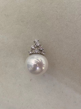 一物一链接C170号 12㎜极光白亮爱迪生珍珠吊坠925纯银吊坠