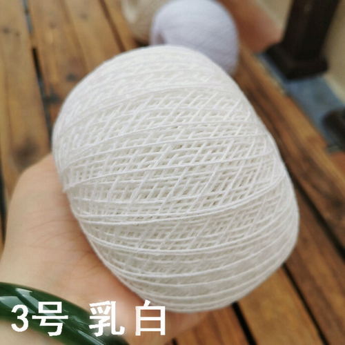 批手工钩针勾花DIY编织台桌布垫子本白米色老棉线0.8mm 1mm - 图2