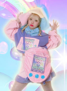 帽子星星拼色多巴胺软糯