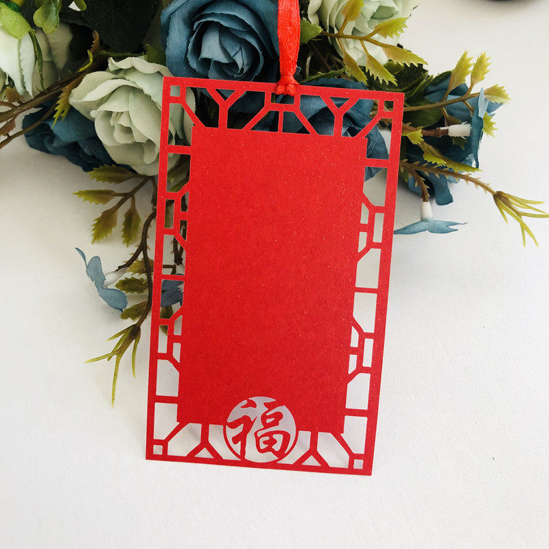 【50张】新品镂空中国风许愿卡 彩色心愿卡 手写祝福语卡片 定制