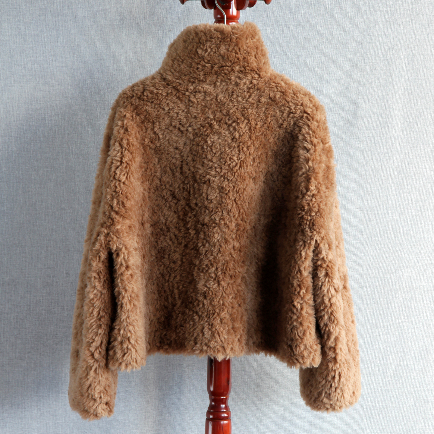 2025年进口澳洲全羊毛皮草外套短款立领颗粒复合皮毛一体皮草大衣 - 图0