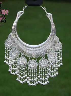 苗族项圈民族风苗族银饰项圈少数民族项链挂脖舞台装演出高档配饰