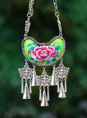 其他合金合金女绣花长款毛衣链