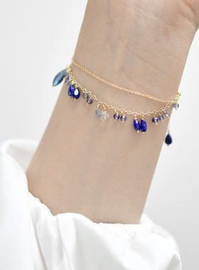 三合一草蓝调双层手链