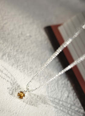 三合一草黄水晶纯银女双层项链