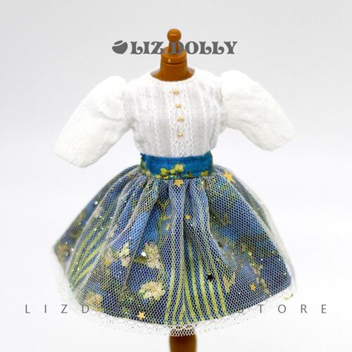 小布blythe【星纱半裙洋装套装】衬衫JB 日常MMK Azone Licca娃衣 - 图1