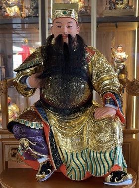 朱府王爷脱身神像一尺三樟木雕刻