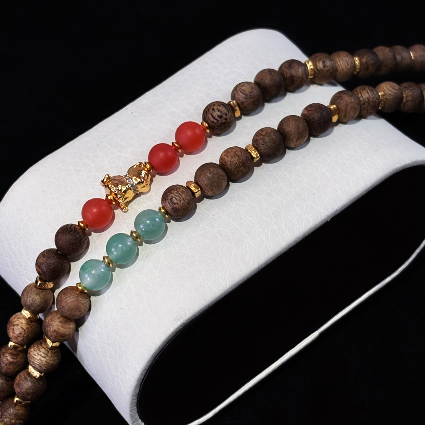 【浅小屋】空山新雨。高冰飘花非洲翠无事牌沉香南红长款项链套链 - 图2