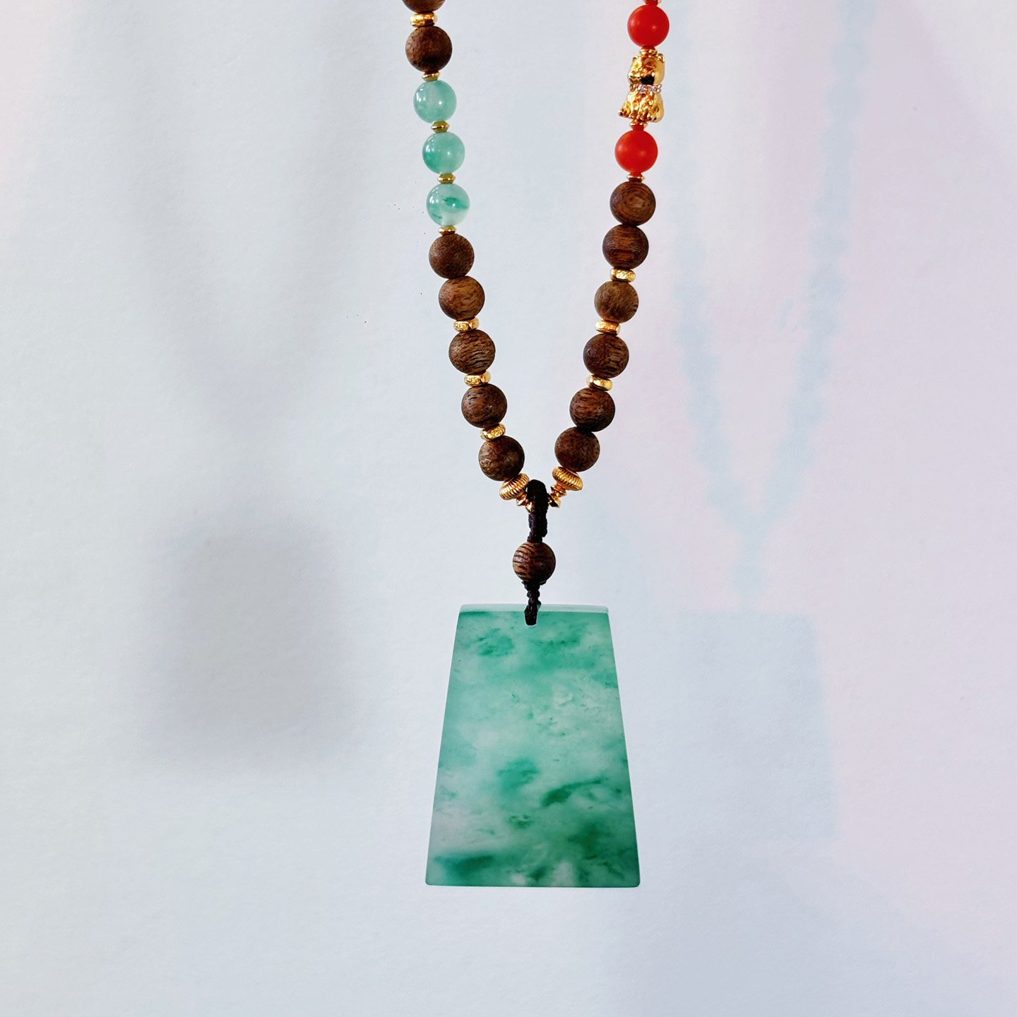 【浅小屋】空山新雨。高冰飘花非洲翠无事牌沉香南红长款项链套链 - 图0