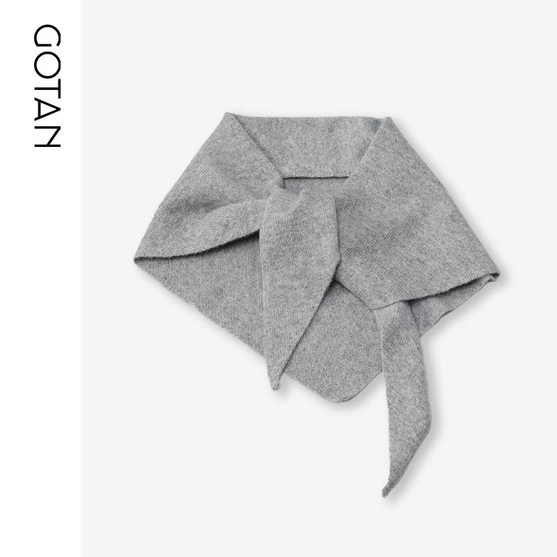 GOTAN纯山羊绒三角围巾定染康赛妮皇家aurora纱线密织披肩围脖女 - 图1