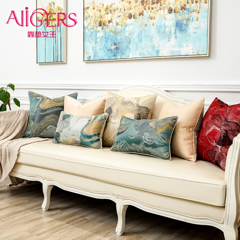 靠垫女王北欧沙发抱枕现代简约客厅床头靠垫大靠背护腰枕套可定制 - 图0