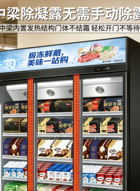 志高商用超市三门低温速冻展示柜