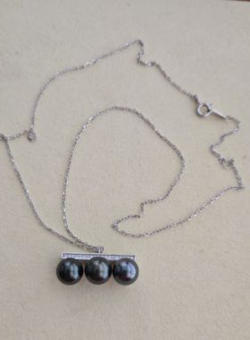 平衡木 天然海水大溪地珍珠套链（点位8-8.5清货不退带证书）