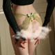Tonight, French style pure lust style sexy hollow temptation see-through girl's open briefs low waist hip-covering underwear