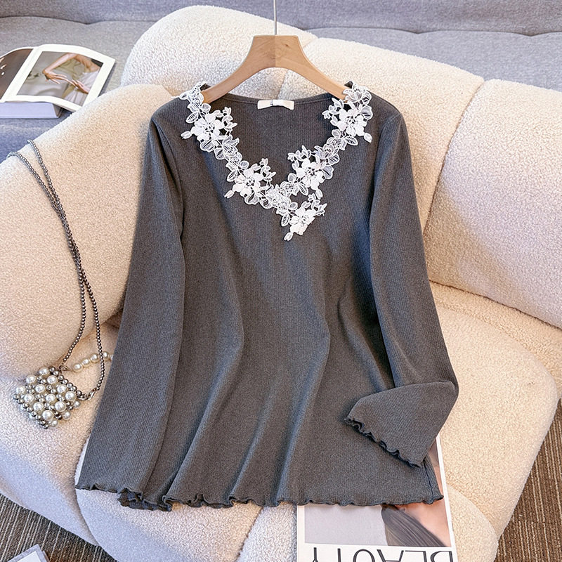 300斤特大码v领长袖t恤打底衫女春秋胖mm加肥200显瘦宽松遮肉上衣,淘宝优惠券,粉丝福利购,淘宝优惠卷