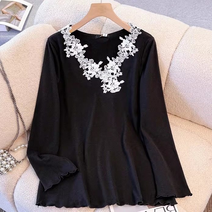 300斤特大码v领长袖t恤打底衫女春秋胖mm加肥200显瘦宽松遮肉上衣,淘宝优惠券,粉丝福利购,淘宝优惠卷