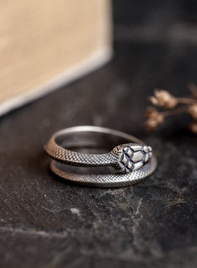 纯银做旧复古动物生肖立体戒指