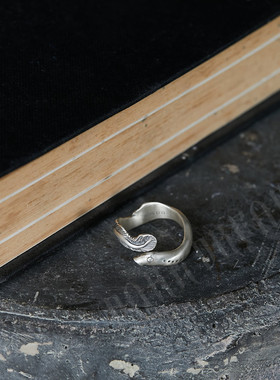 复古风鳗鱼戒指s925纯银休闲