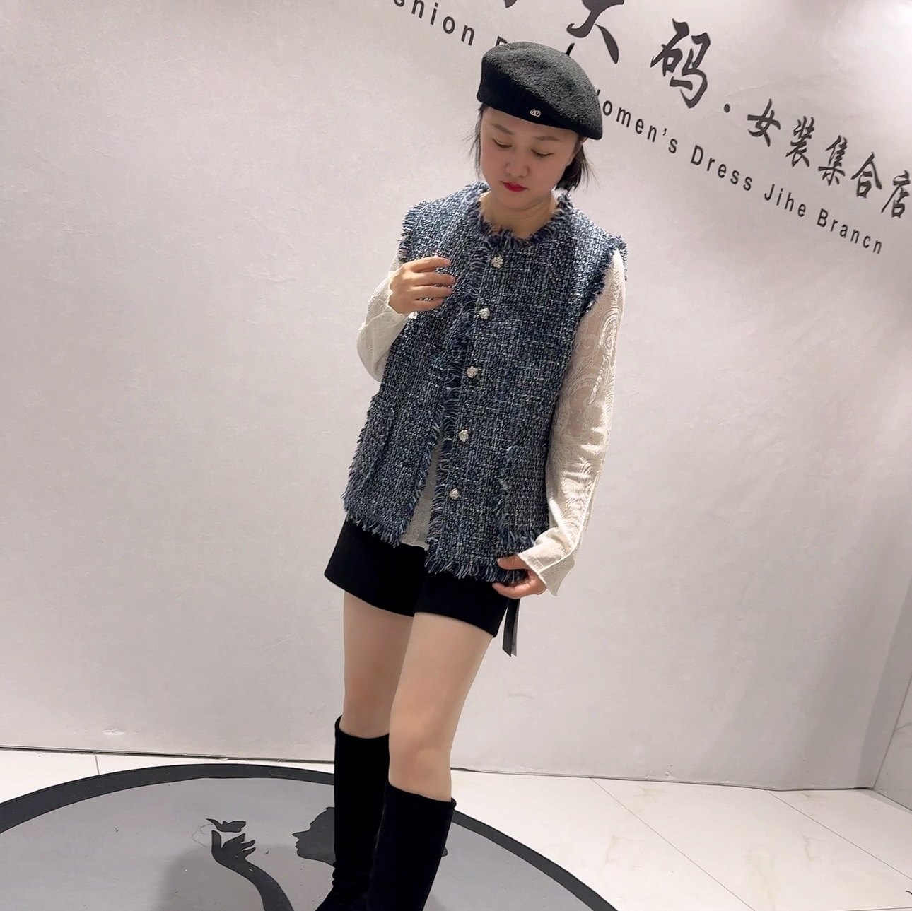 7518针丝缘子汇春款新品洋气女人味气质小香风时尚马甲加大码女装,淘宝优惠券,粉丝福利购,淘宝优惠卷