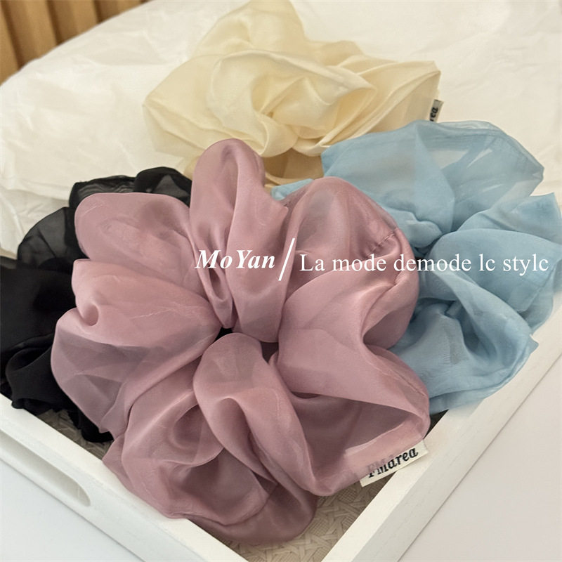 曼妙轻纱大肠发圈新款百搭日常马尾头绳女简约纯色发绳气质绑头花,淘宝优惠券,粉丝福利购,淘宝优惠卷