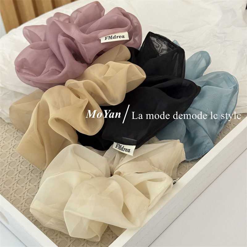 曼妙轻纱大肠发圈新款百搭日常马尾头绳女简约纯色发绳气质绑头花,淘宝优惠券,粉丝福利购,淘宝优惠卷