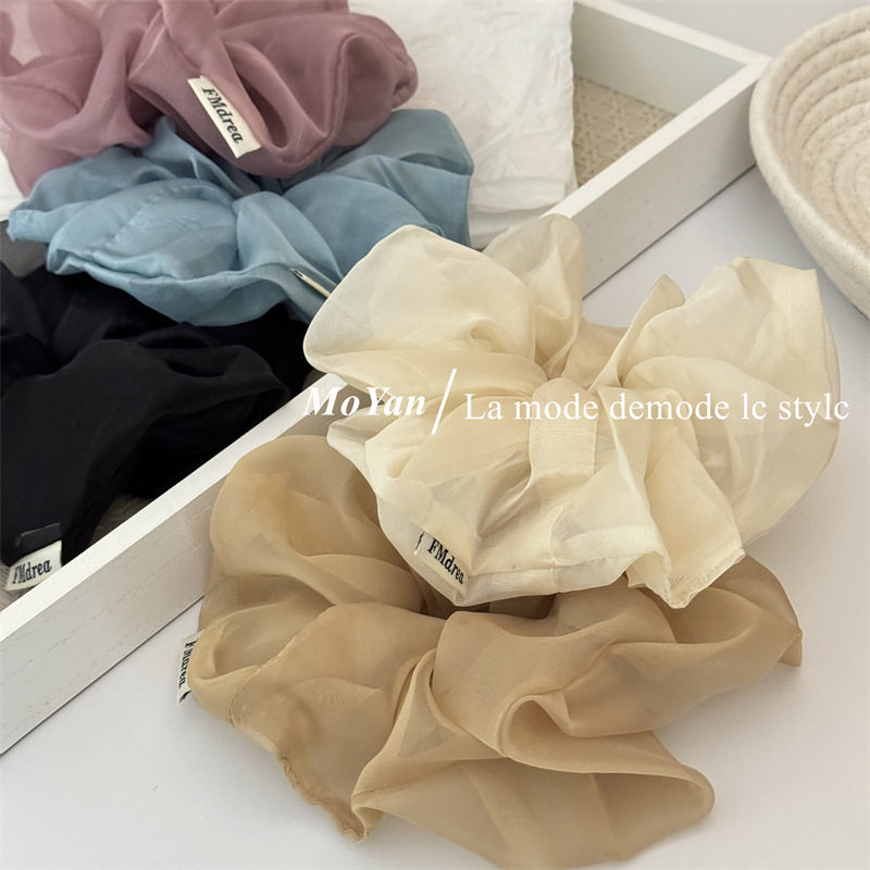 曼妙轻纱大肠发圈新款百搭日常马尾头绳女简约纯色发绳气质绑头花,淘宝优惠券,粉丝福利购,淘宝优惠卷