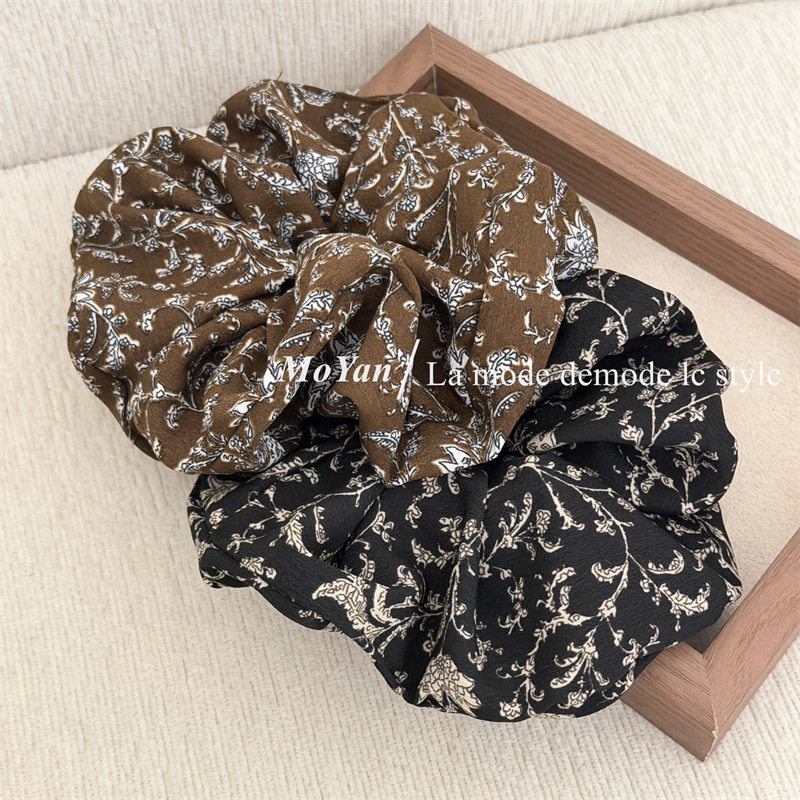 复古时尚高级感印花大肠发圈女新款气质头花皮筋马尾头绳花花发绳,淘宝优惠券,粉丝福利购,淘宝优惠卷