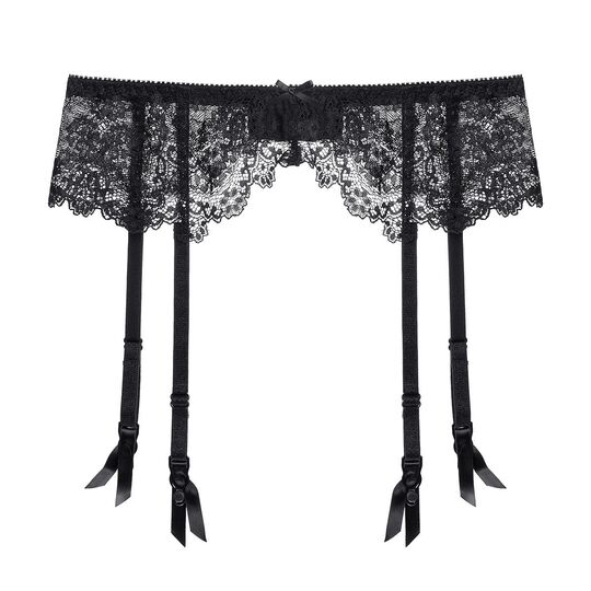 性感黑色蕾丝吊袜带长筒过膝超薄腿环欧美丝袜防滑大码袜夹三件套