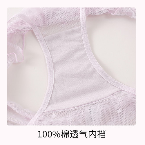 【5条99元】微胖女士高弹蕾丝网纱系列加大码包臀舒适显瘦女内裤 - 图2
