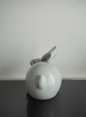九谷烧兔子摆件青瓷生肖兔摆件