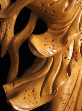 孤品中古木雕摆件实木仙女摆件