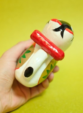 双子商店 孤品中古日本制手工和纸工艺彩绘生肖狗招福装饰摆件