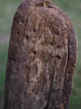 双子商店 孤品中古印尼制手工木雕彩绘人像装饰摆件