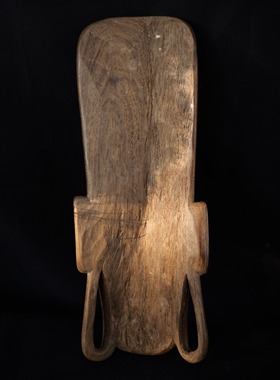 双子商店 孤品中古非洲制手工檀木木雕贝壳镶嵌人像装饰摆件