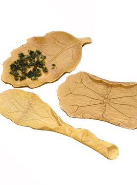 竹制茶勺 赏茶荷 雕花茶则 老竹茶叶铲 六君子茶匙 杯垫杯托茶道
